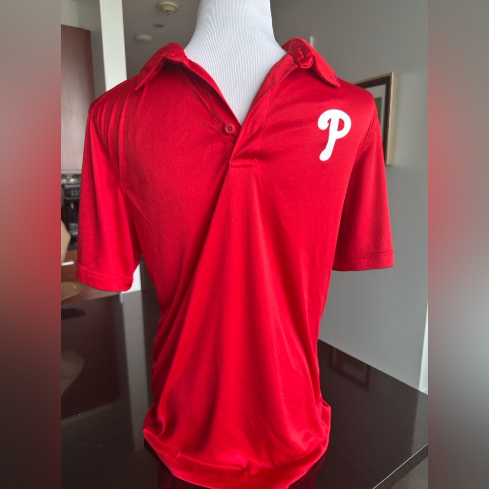 Philadelphia Phillies Red Performance Polo Medium | Moisture-Wicking